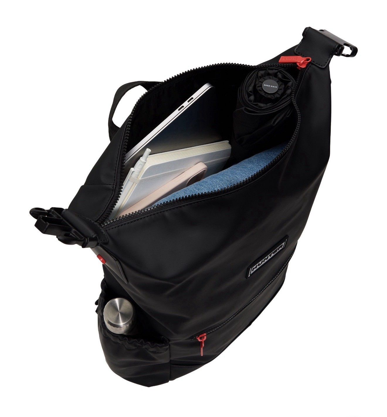 NEW Hunter Waterproof Backpack Black Rolltop Laptop Bag 14″ Minimalist, Pockets