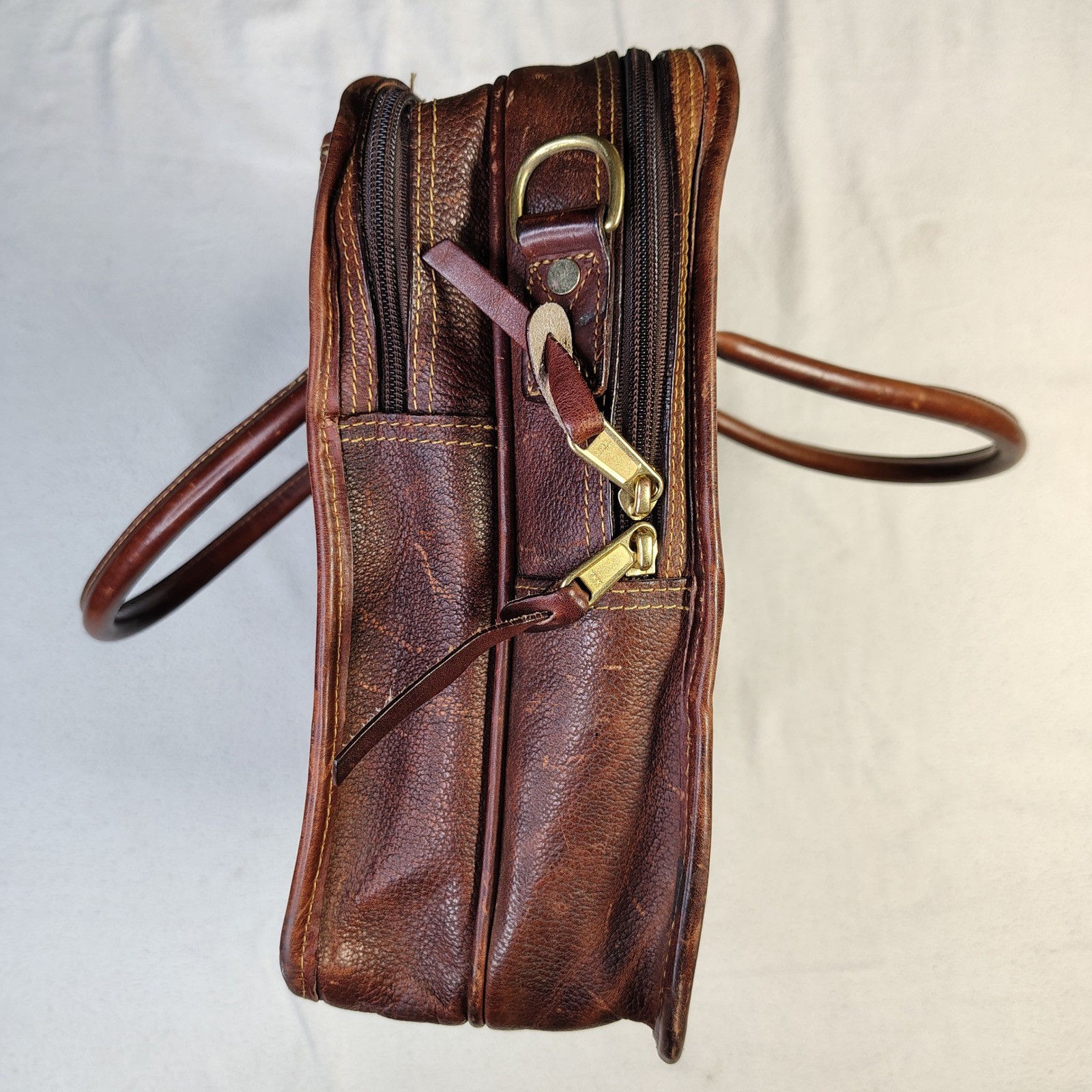 Vintage ORVIS Bullhide Leather Briefcase Brown Patina Gokey Heritage Bag USA