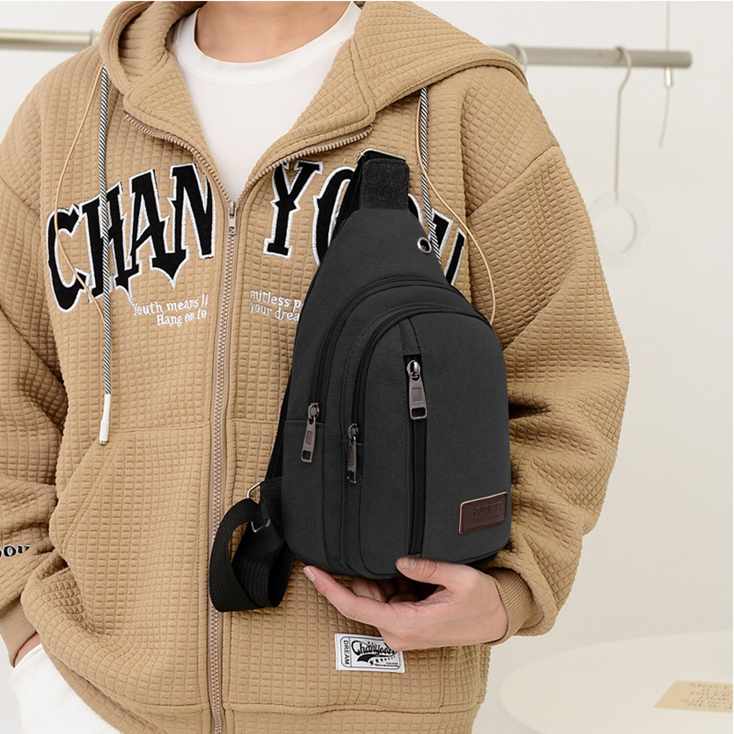 Men’s Sling Backpack Anti-theft Shoulder Crossbody Chest Bag Fanny Pack USB Port