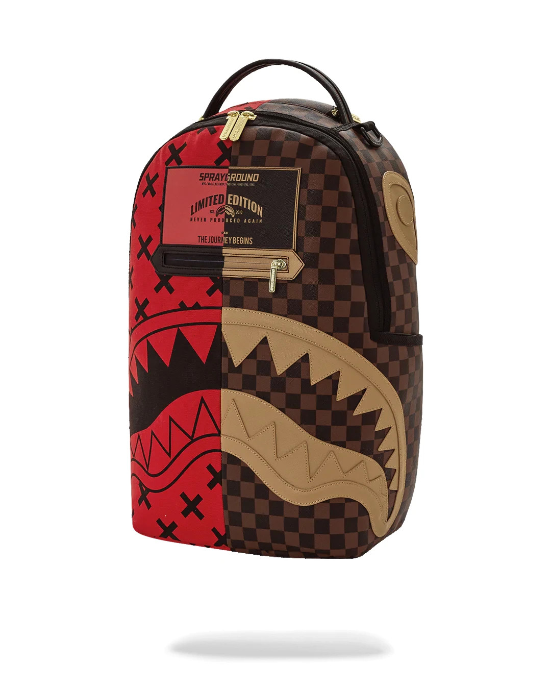 Sprayground DIVIDE & CONQUER Backpack🔥Black Red Travel Bookbag School Bag