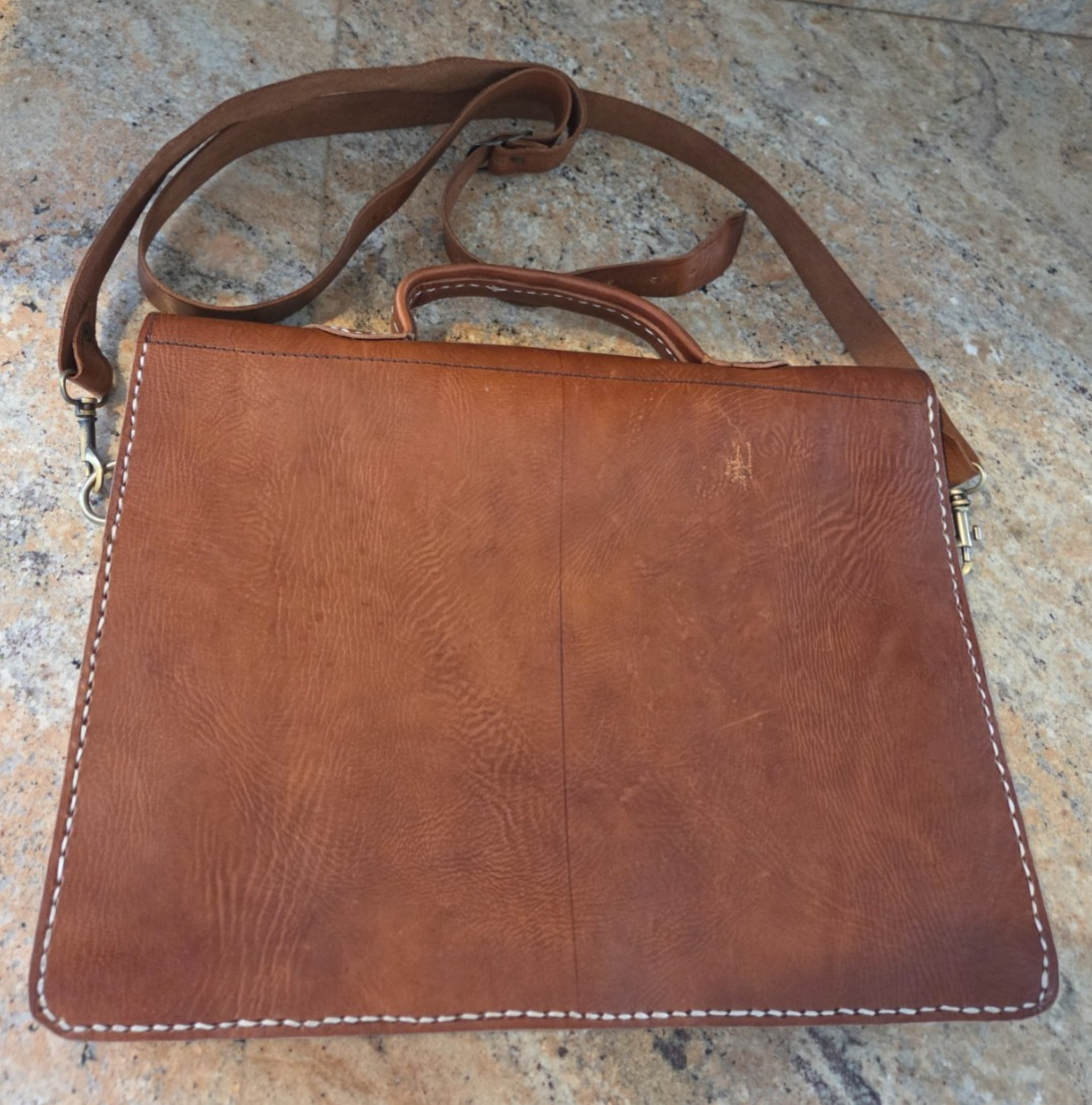 Handmade Moroccan Leather Messenger Bag – new – brown