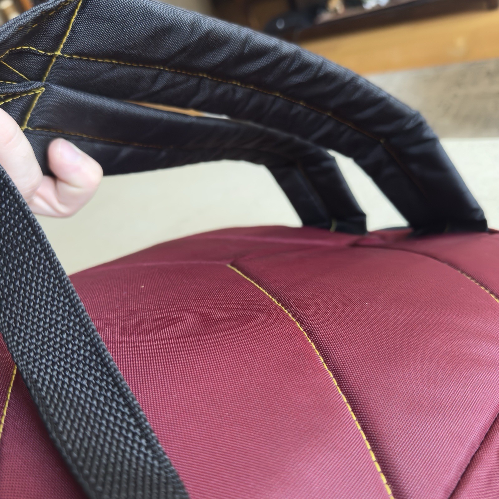 Vintage adidas 90s Backpack Burgundy Retro Sports Bag Tape 3 Stripe 18x13x7