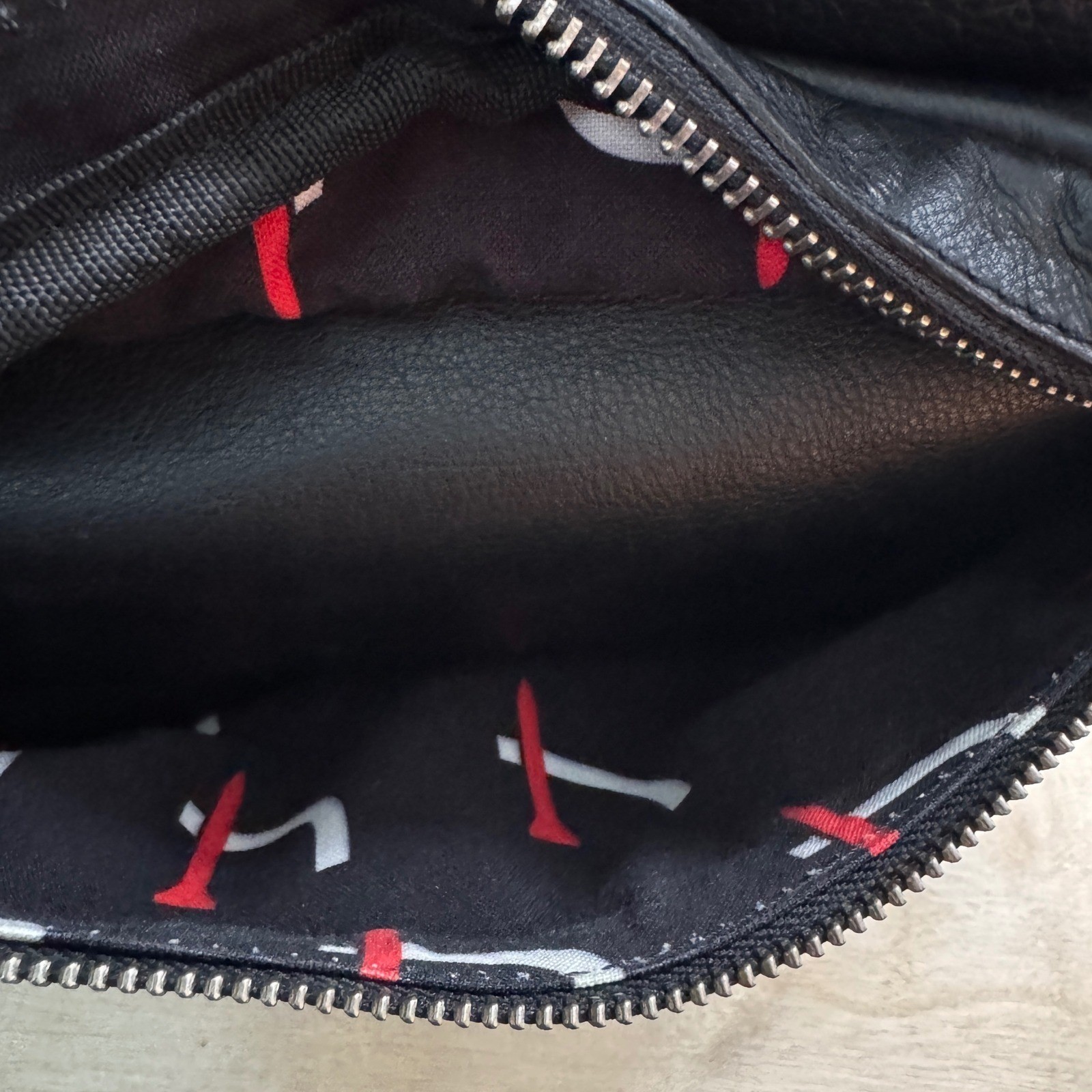 FH Wadsworth Black Leather Backpack Short Par 4 Logo Laptop Sleeve Frayed *READ*