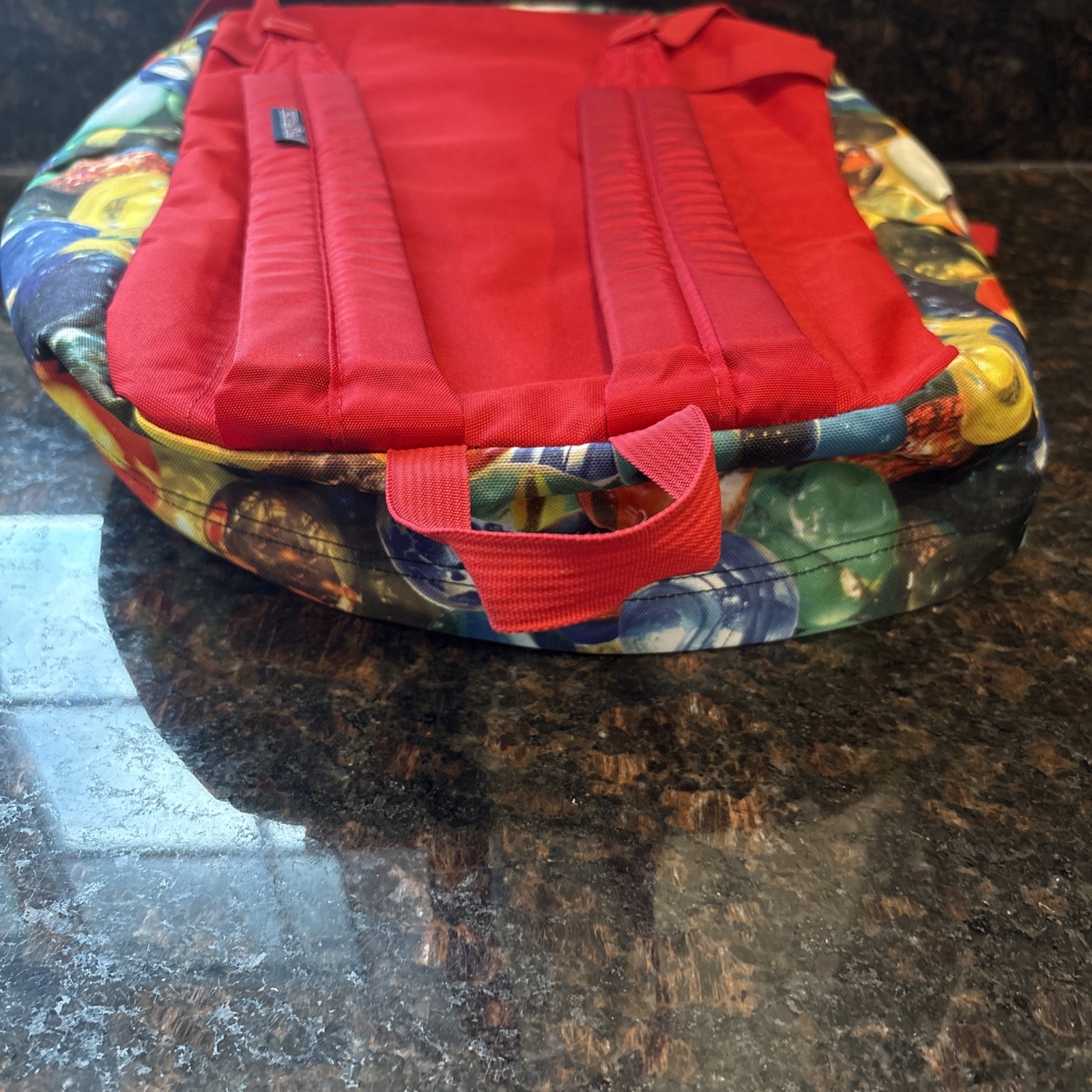 Vintage Jansport Print Retro Style Backpack Glass Marbles Bag All Over Print 17″