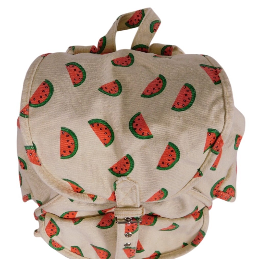 Canvas Watermelon Print Back Pack 3 outer 2 inner pocket adjustable Strap HG8203