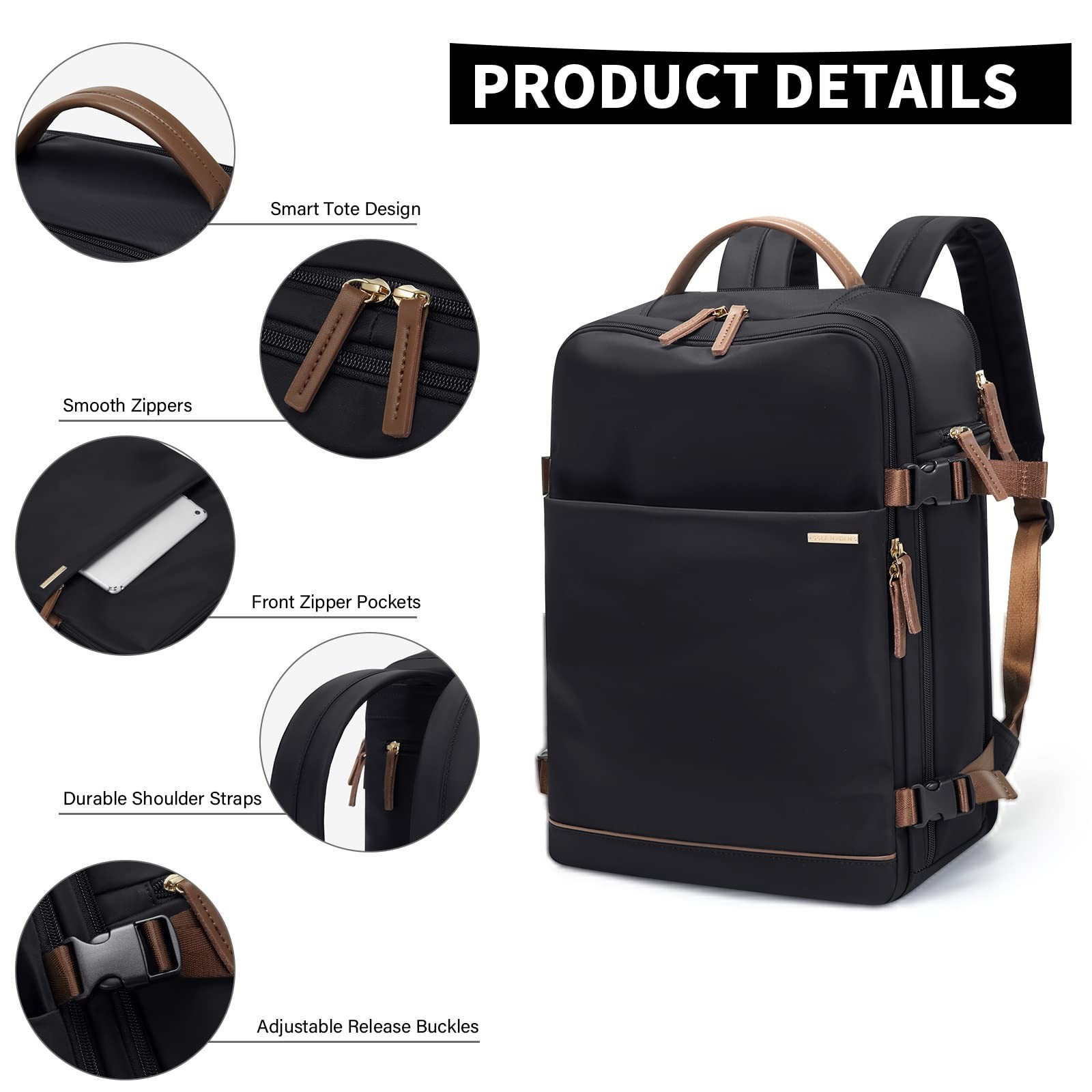 Laptop Backpack 15.6 Inch Separate Compartment Computer Bag Work College