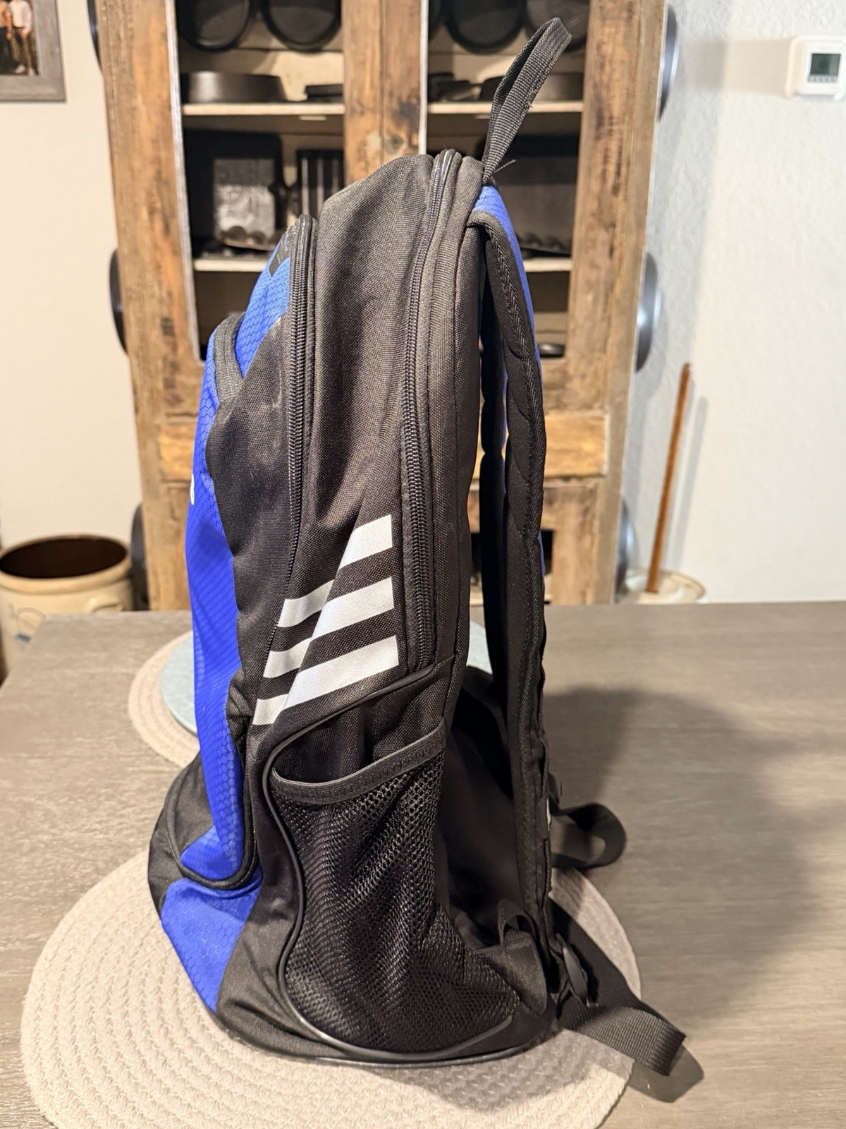 Adidas Backpack Blue Black School Book Bag Laptop Travel Sports 20×15