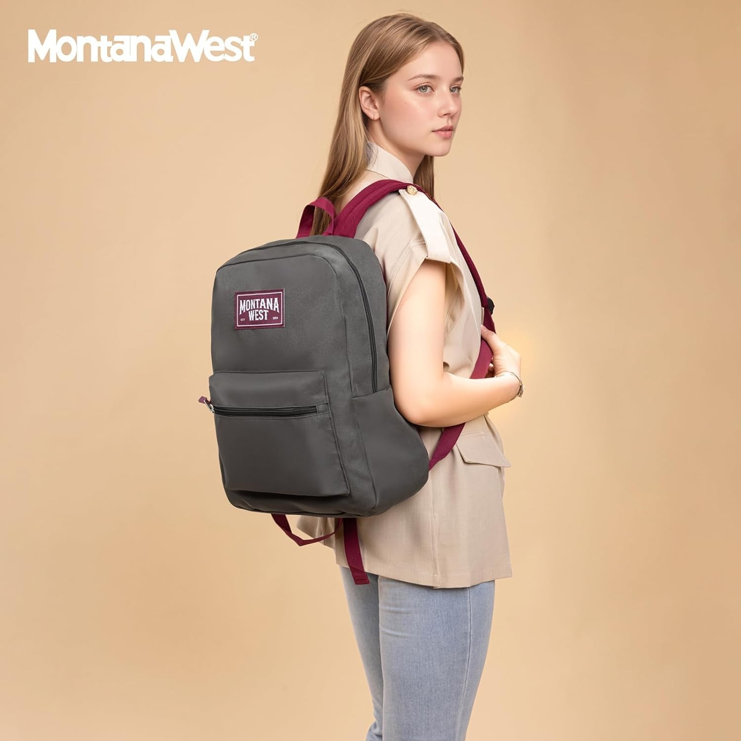 Backpack Women Men 2 PCS Lightweight College Bookbags Casual Daypack Backpacks