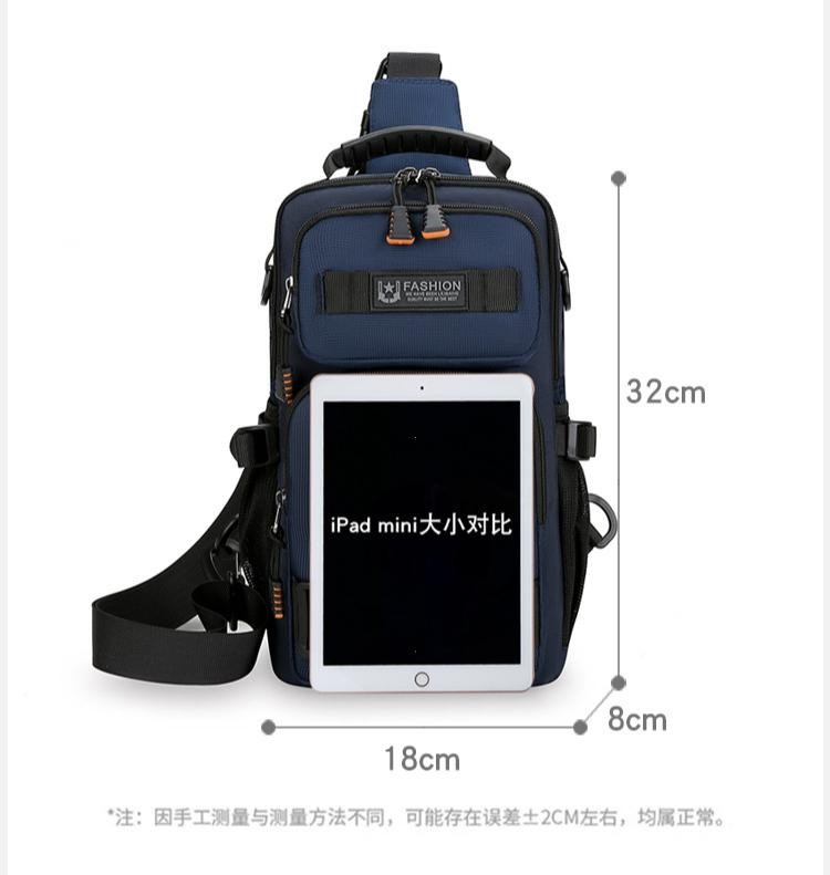 Men’s Oxford Chest Waist Pack Crossbody Bag Casual Fashion Handbag Male Travel