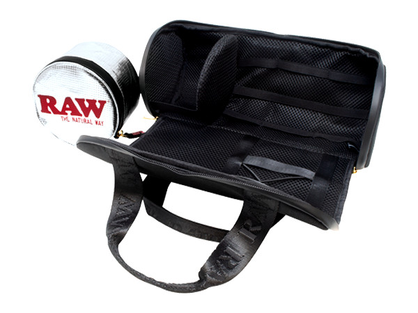 RAW DANK LOCKER MINI DUFFLE SMELL PROOF BAG WITH REMOVABLE INNER STORAGE BAG