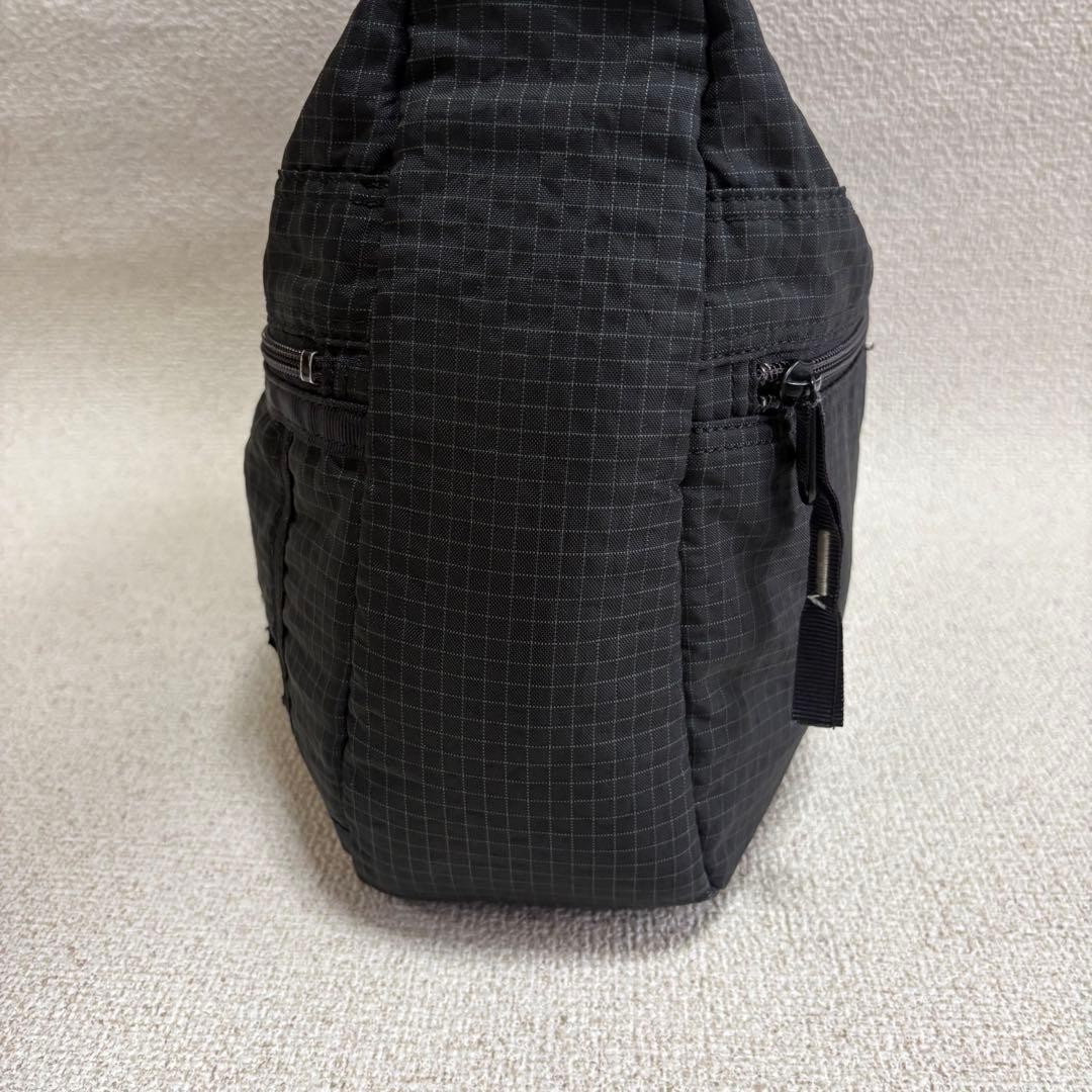 Authentic PORTER Yoshida Nylon Desert Shoulder Bag Black 23x34cm Damaged Bottom,
