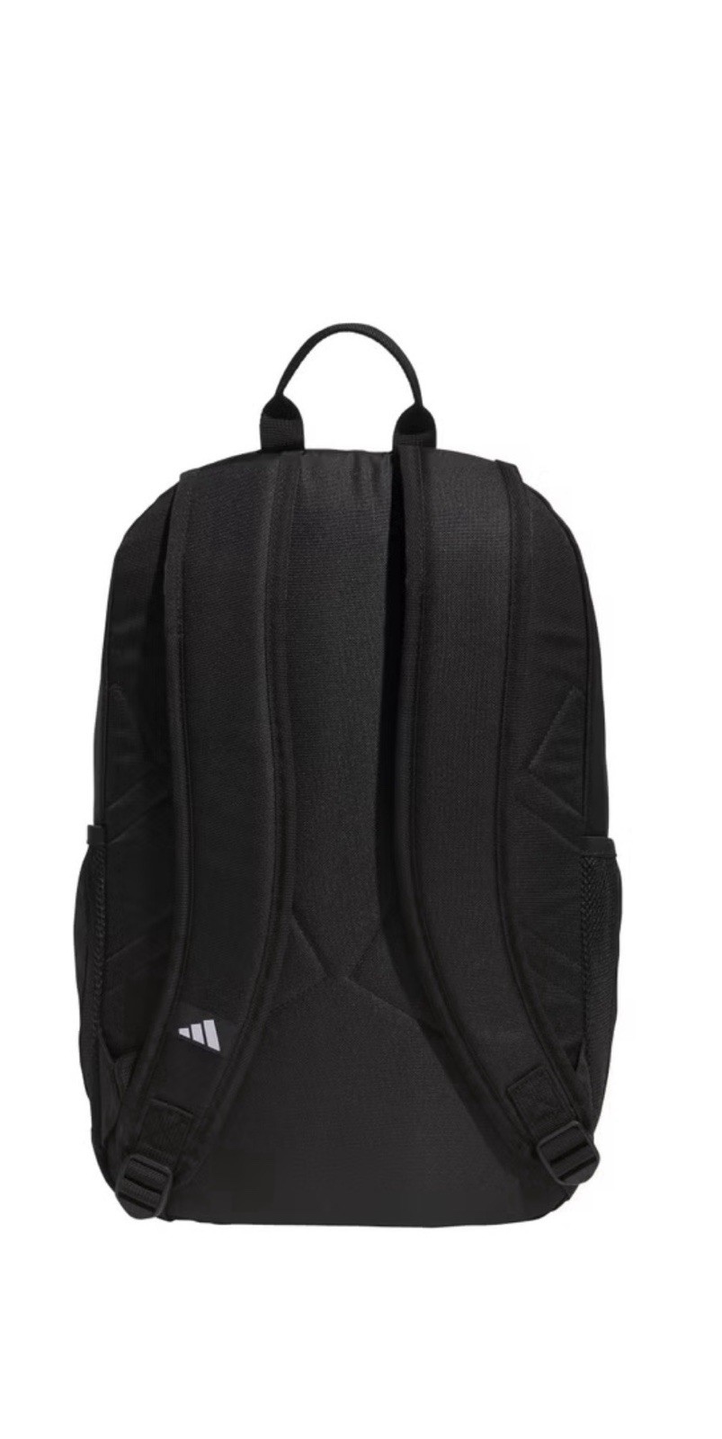 adidas Black Backpack Gold Logo Zip Closure Bottle Pocket Pockets Large