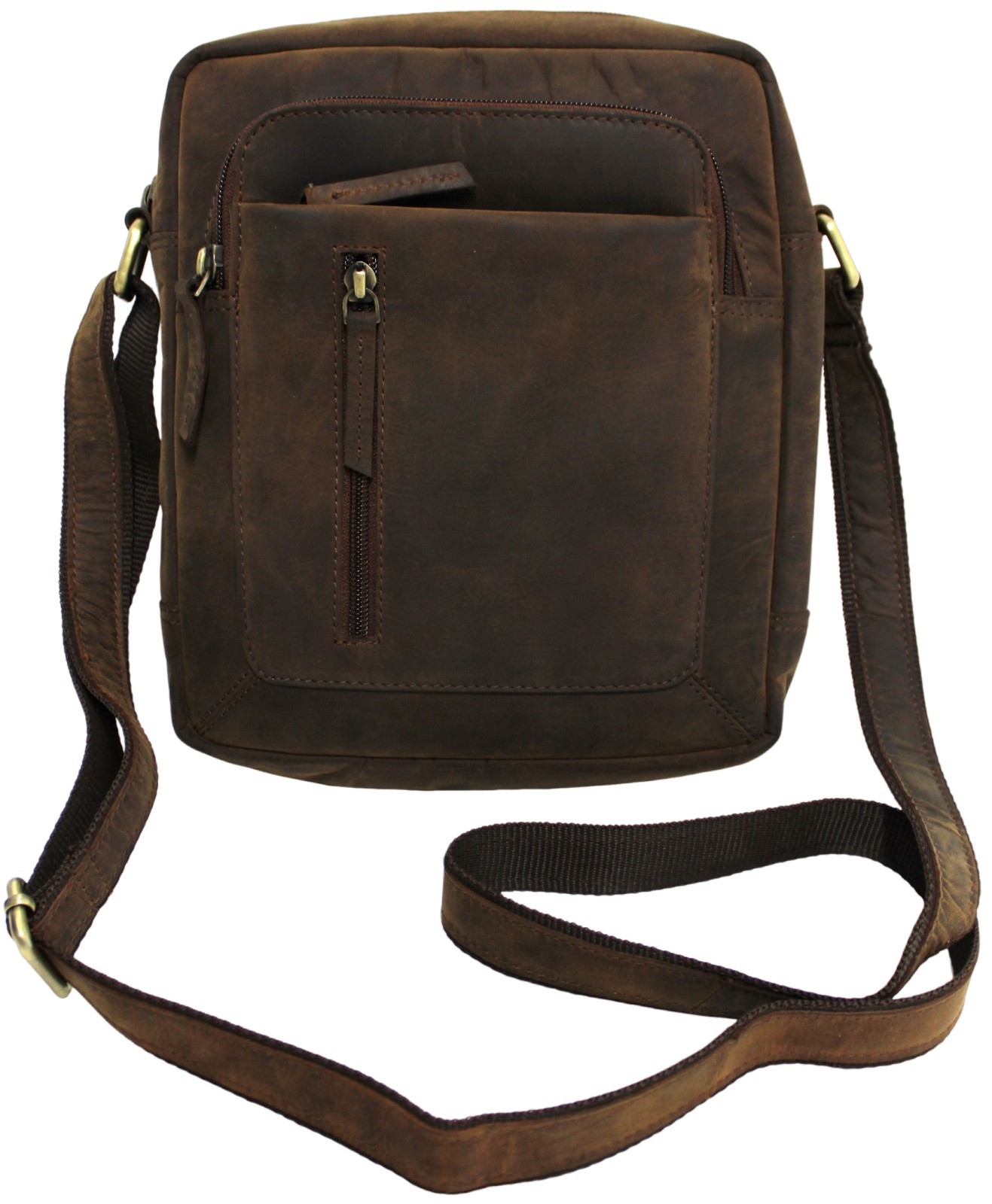Quality Full Grain Hunter Leather Shoulder / Crossbody Bag. Style:51018