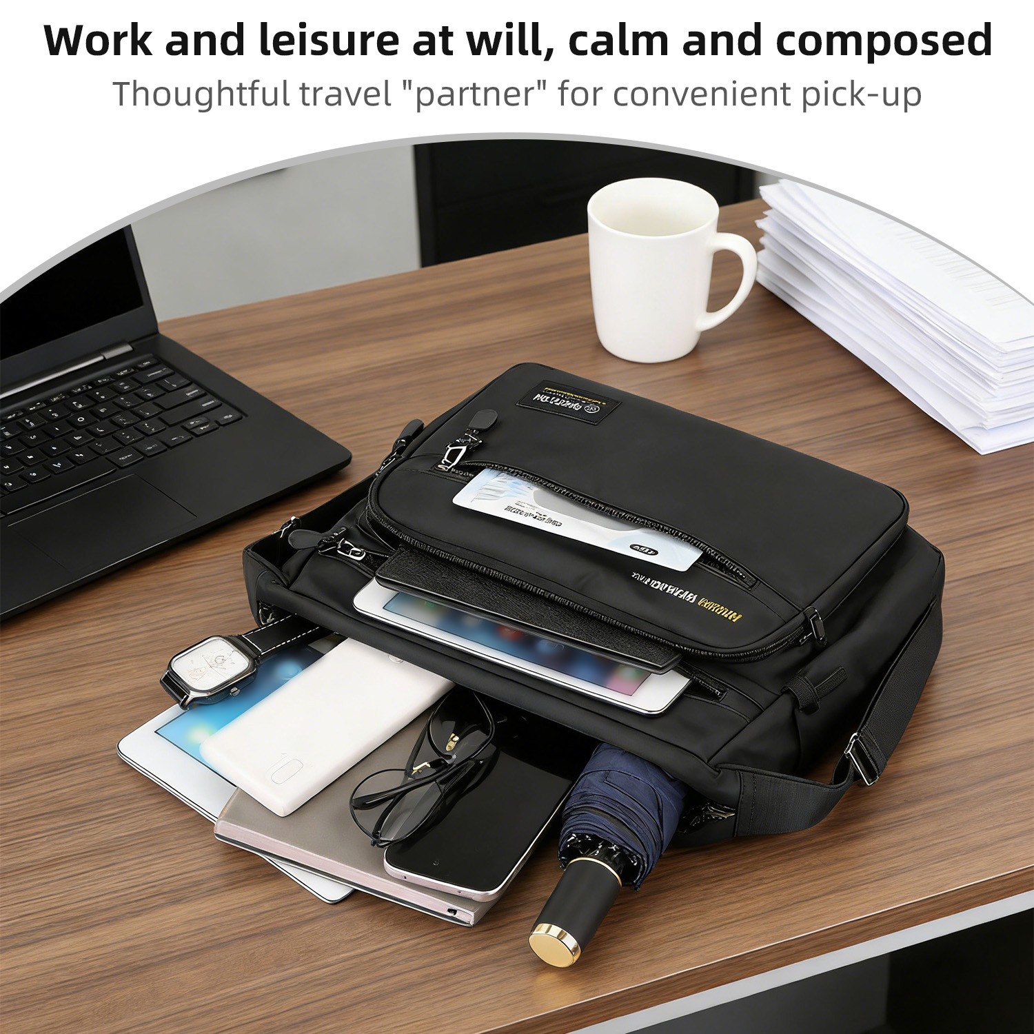 Large Men’s Sling Shoulder Bag, Durable Crossbody Pack for Daily Work & Travel