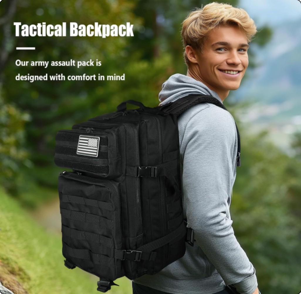 Outdoor Military 45LTactical Backpack Heavy Duty Backpack for Men Hiking Camping