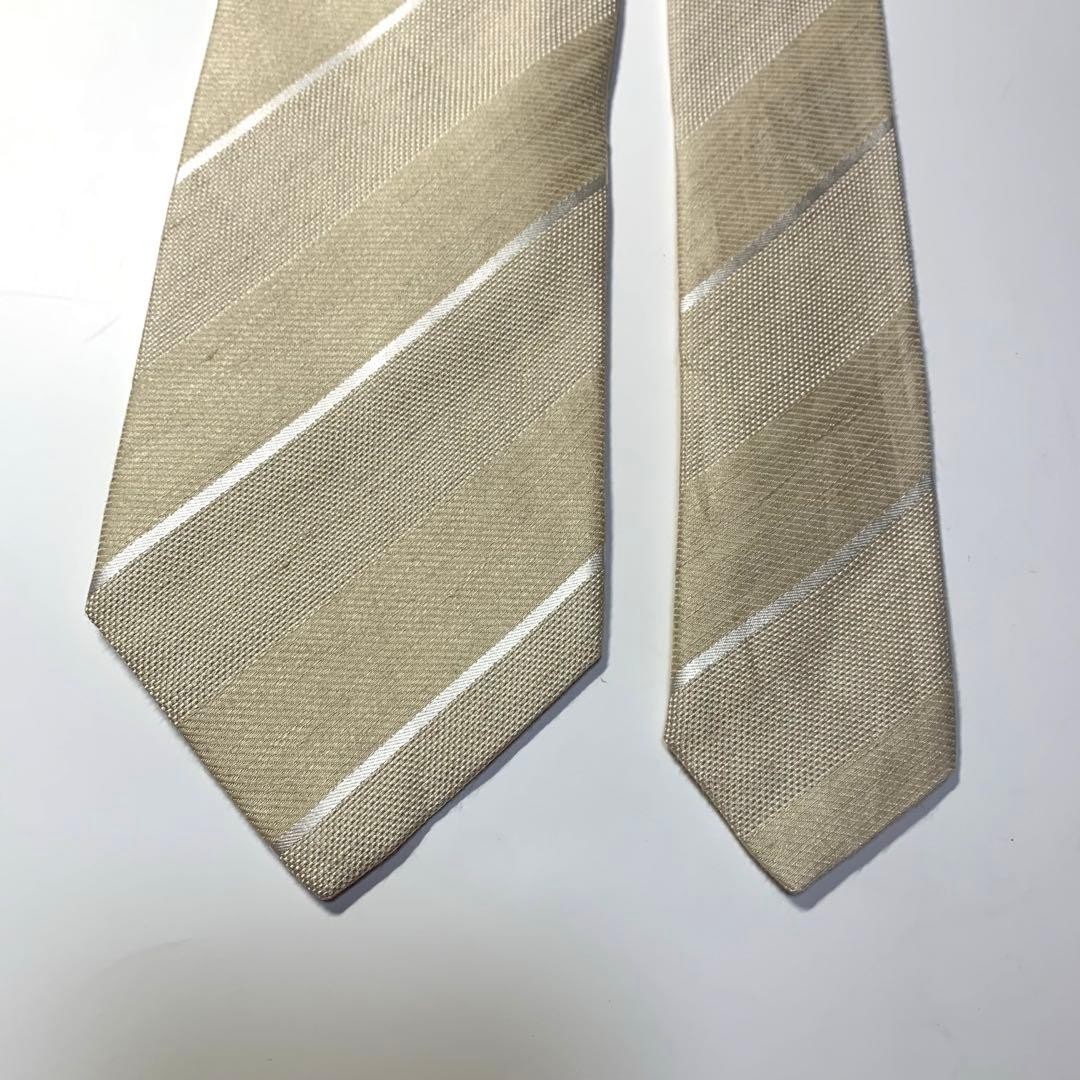 LUIGI BORRELLI Tie White Beige 8cm Width Made in Italy