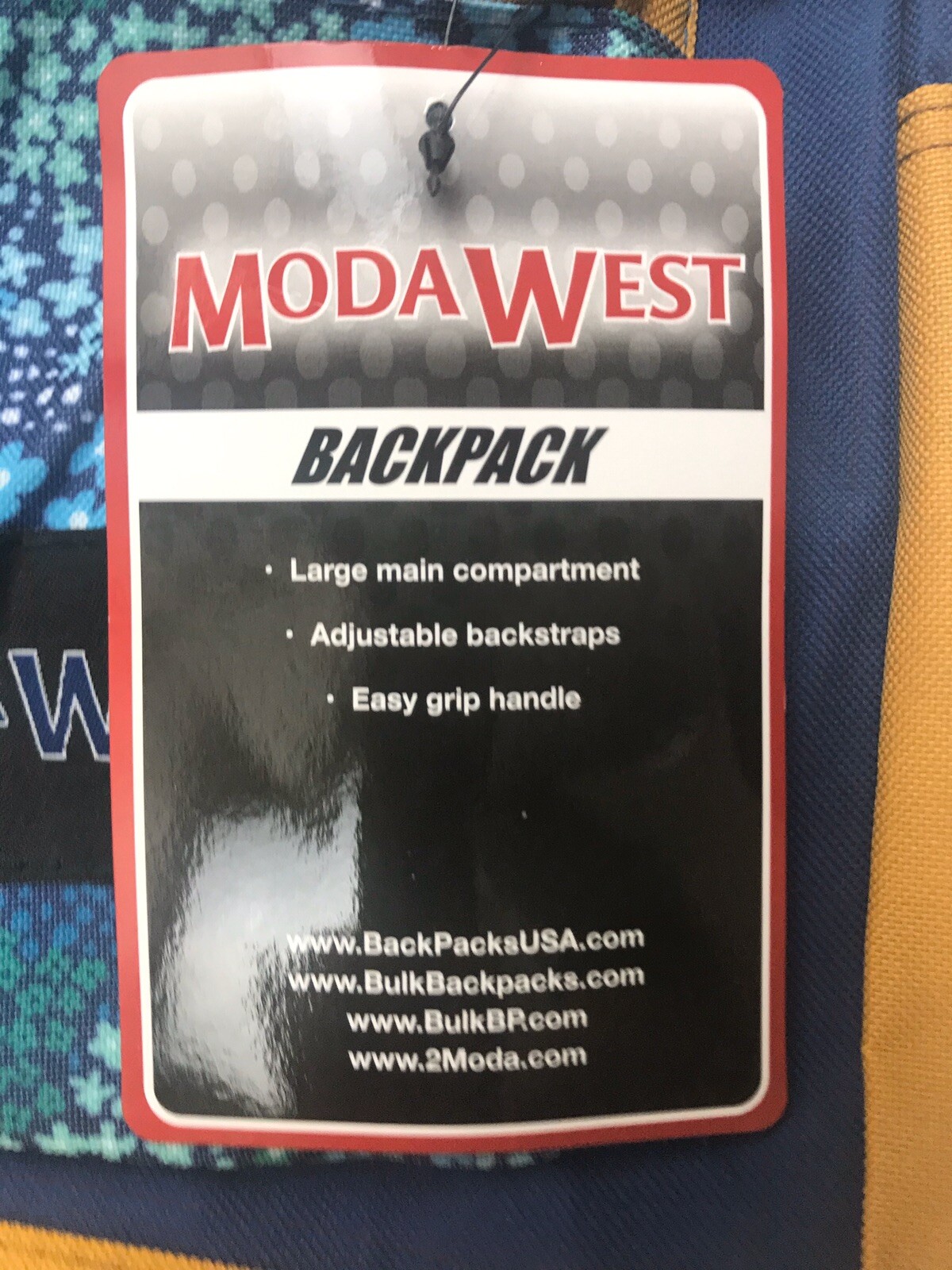 Backpack By Moda West Betsy’s Bloom Design Blue Yellow Trim NWT
