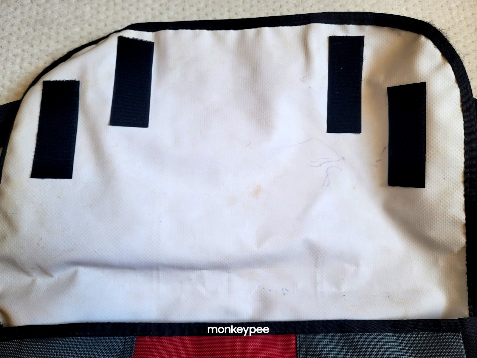 Timbuk2 Red/Gray Colorblock 19″ Messenger Bag, Made in San Francisco