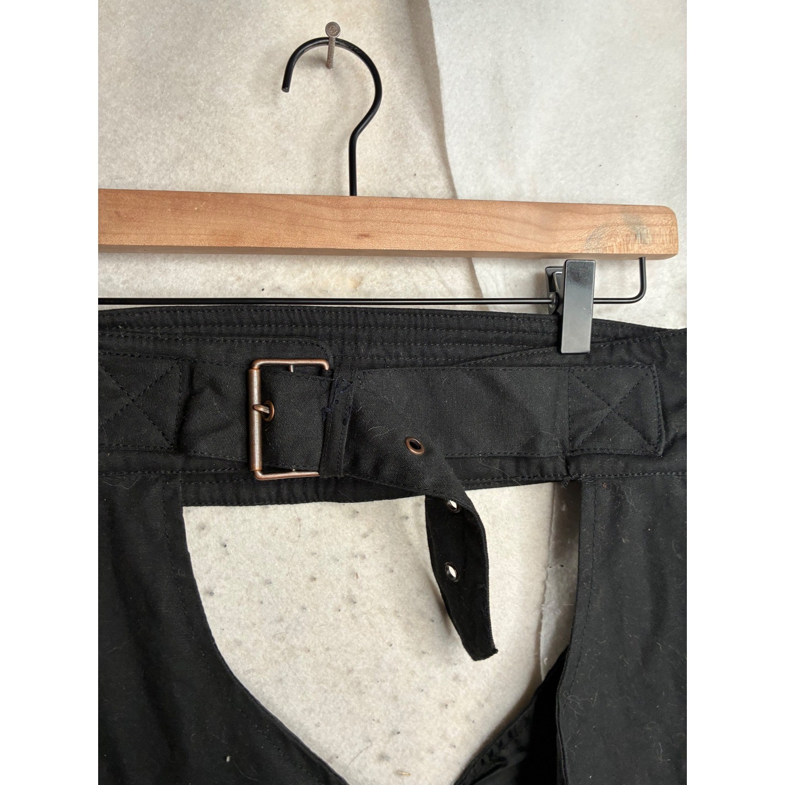 Kakadu Traders Australia Black Canvas Motorcycle Chaps Style 7P33 Size Large