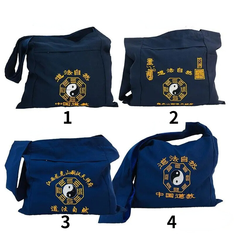 Chinese Embroidery Canvas Bag Zipper Taoist Bag Shoulder Bag Tai Chi Bagua