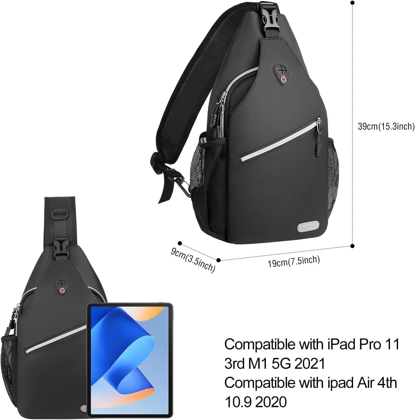 Lightweight Black Sling Backpack for Men – Ideal for Hiking and Casual Travel