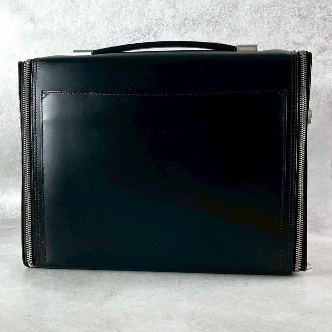 Dunhill Briefcase Business Bag Shoulder Bag Black Leather Zip Around 2way Men’s