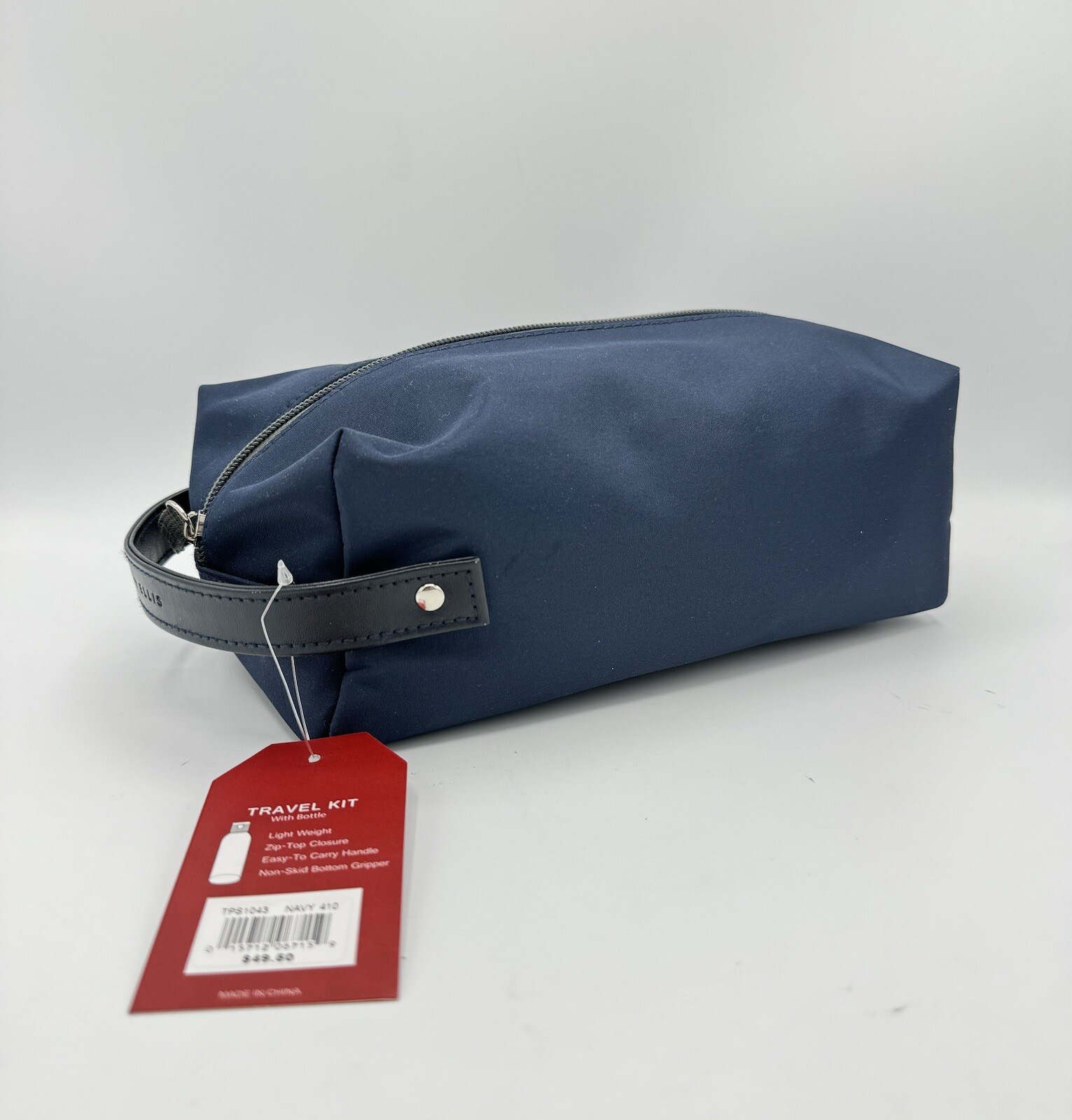 PERRY ELLIS PORTFOLIO Men’s Nylon Handle Travel Zip-Kit Bag, Navy, NWT