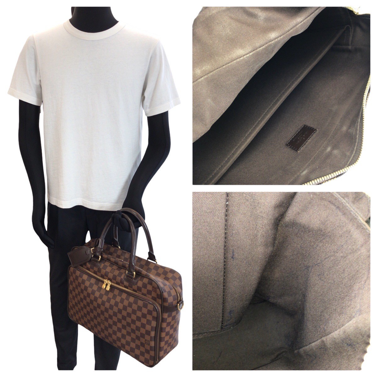 LOUIS VUITTON Damier Ebene Icare 2way N23252 Business bag Brown PVC/leather LV