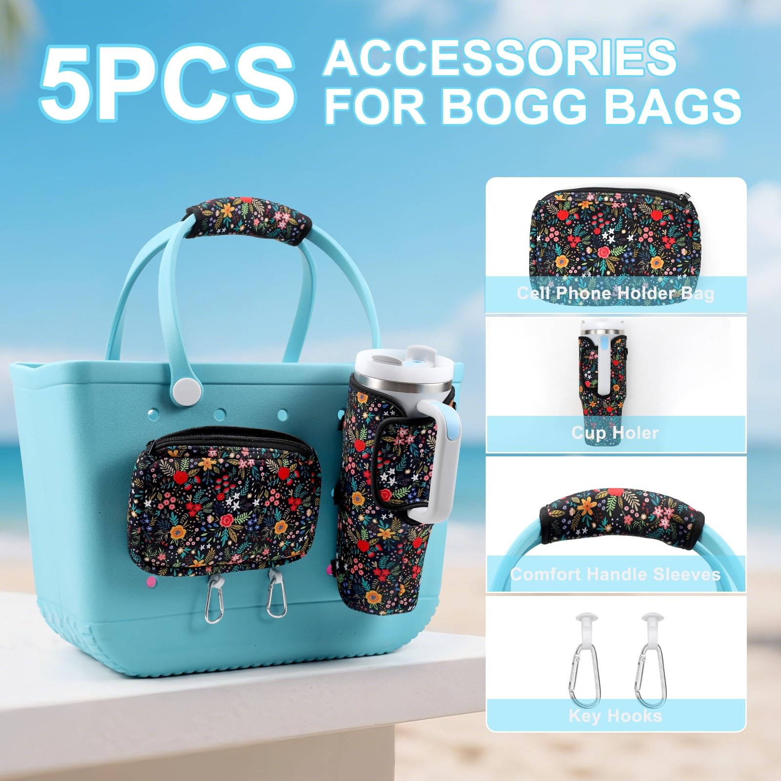 5PCS Organizer Holder for Bogg Bag, Accessories Bags, Garden Picnic