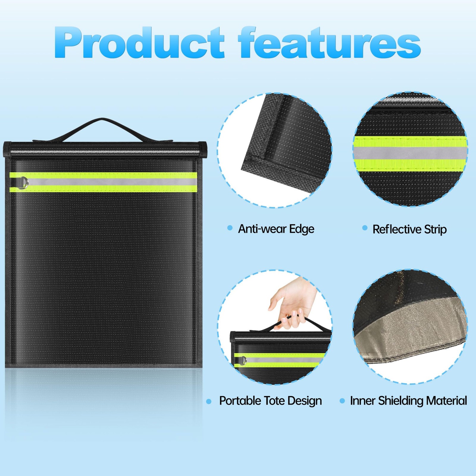 15×16.9 Inch Signal Blocking Faraday Bag RFID Shielding Bag for Tablets