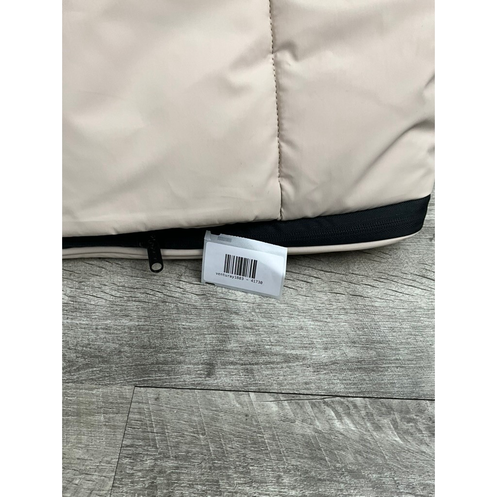 CALPAK Luka Duffel Bag Oatmeal Beige Quilted Puffer Travel Gym Bag HUB Logo