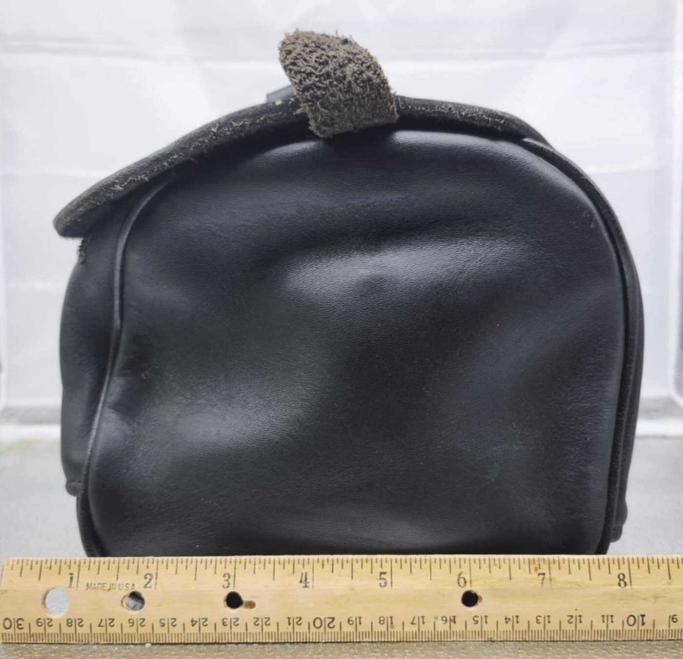 Leather Dopp Kit Single Motorcycle Bag Handle Zipper Closure Leatherworks Stockt