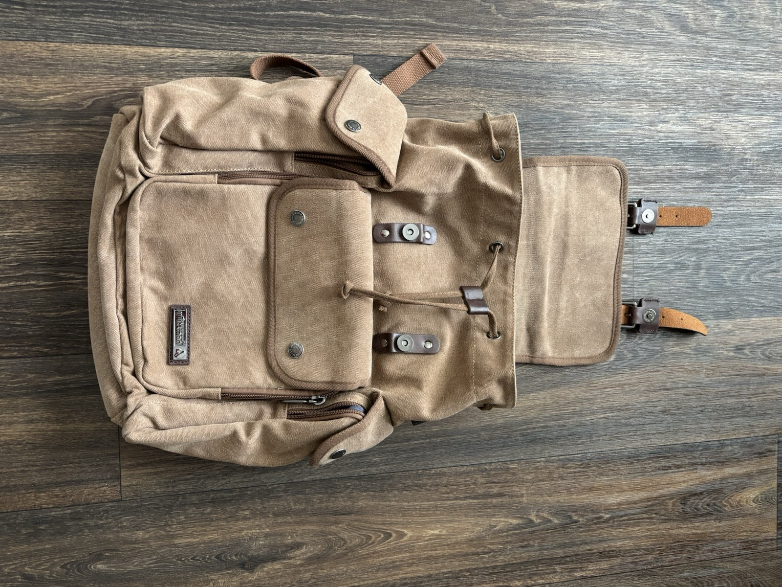WITZMAN Backpack Canvas Travel Backpack Vintage For Men Brown