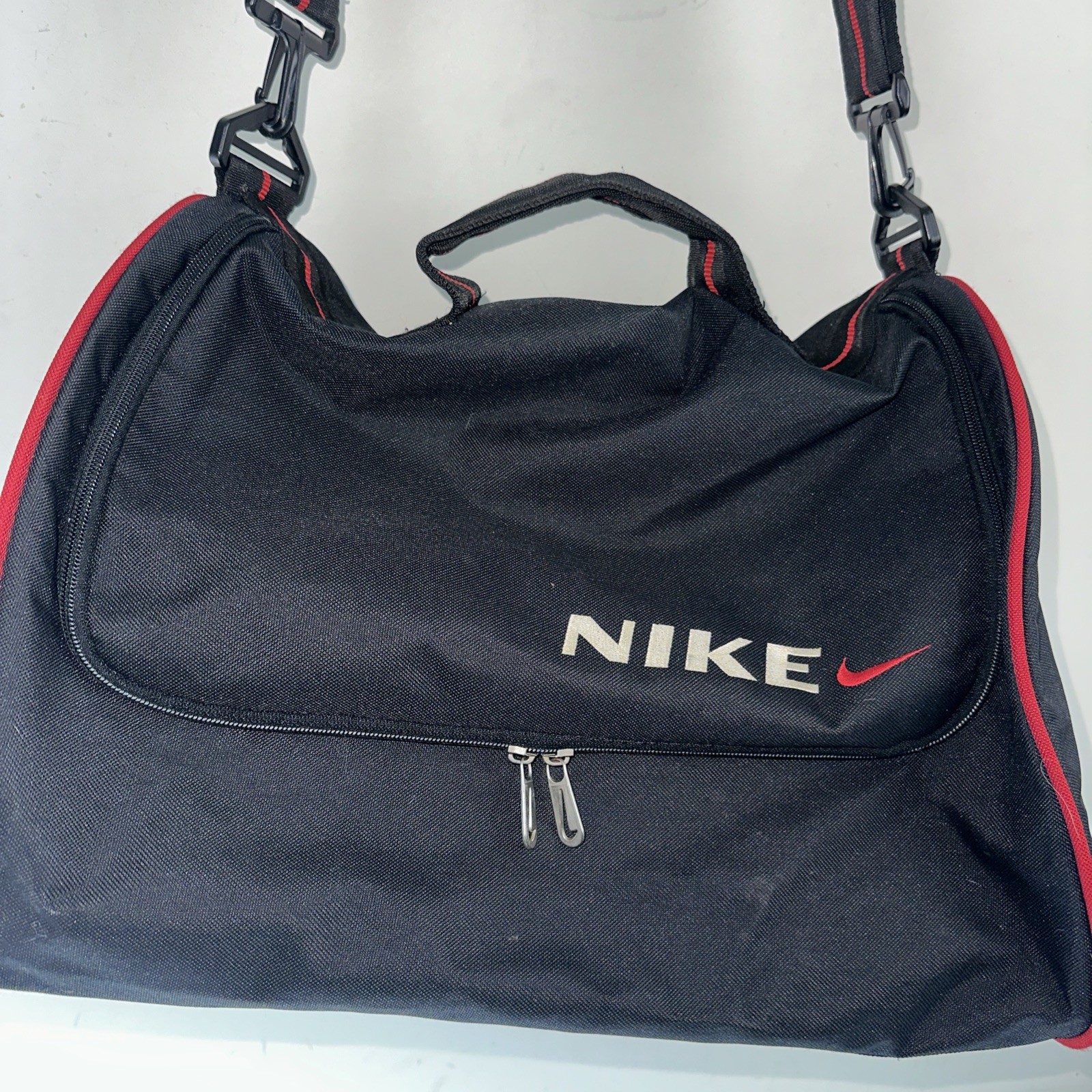 RARE Vintage Nike Messenger Bag Crossbody Backpack Sling Black Red Y2K 90s 00s