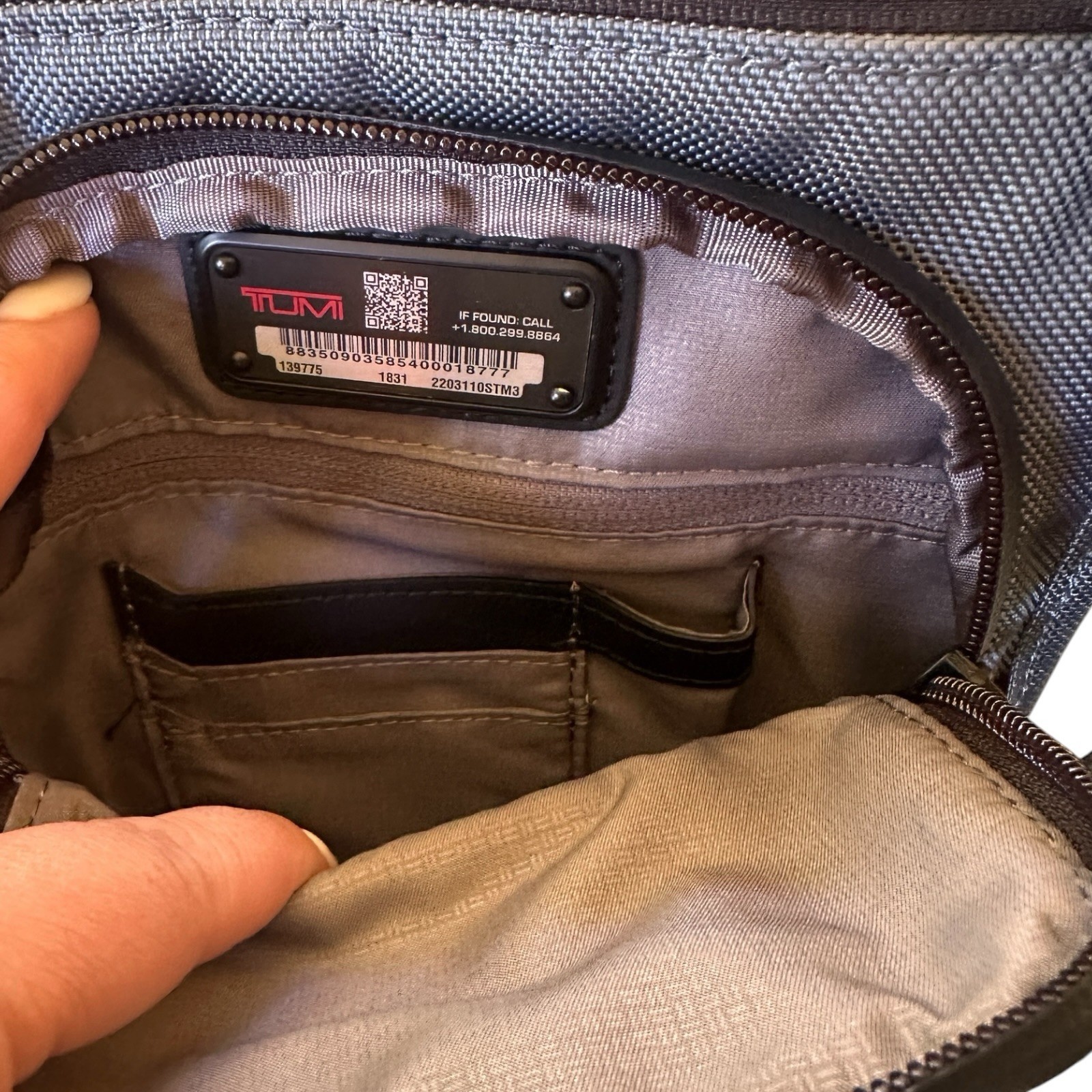 TUMI Alpha 3 Pocket Small Crossbody Bag in Strom Blue NEW