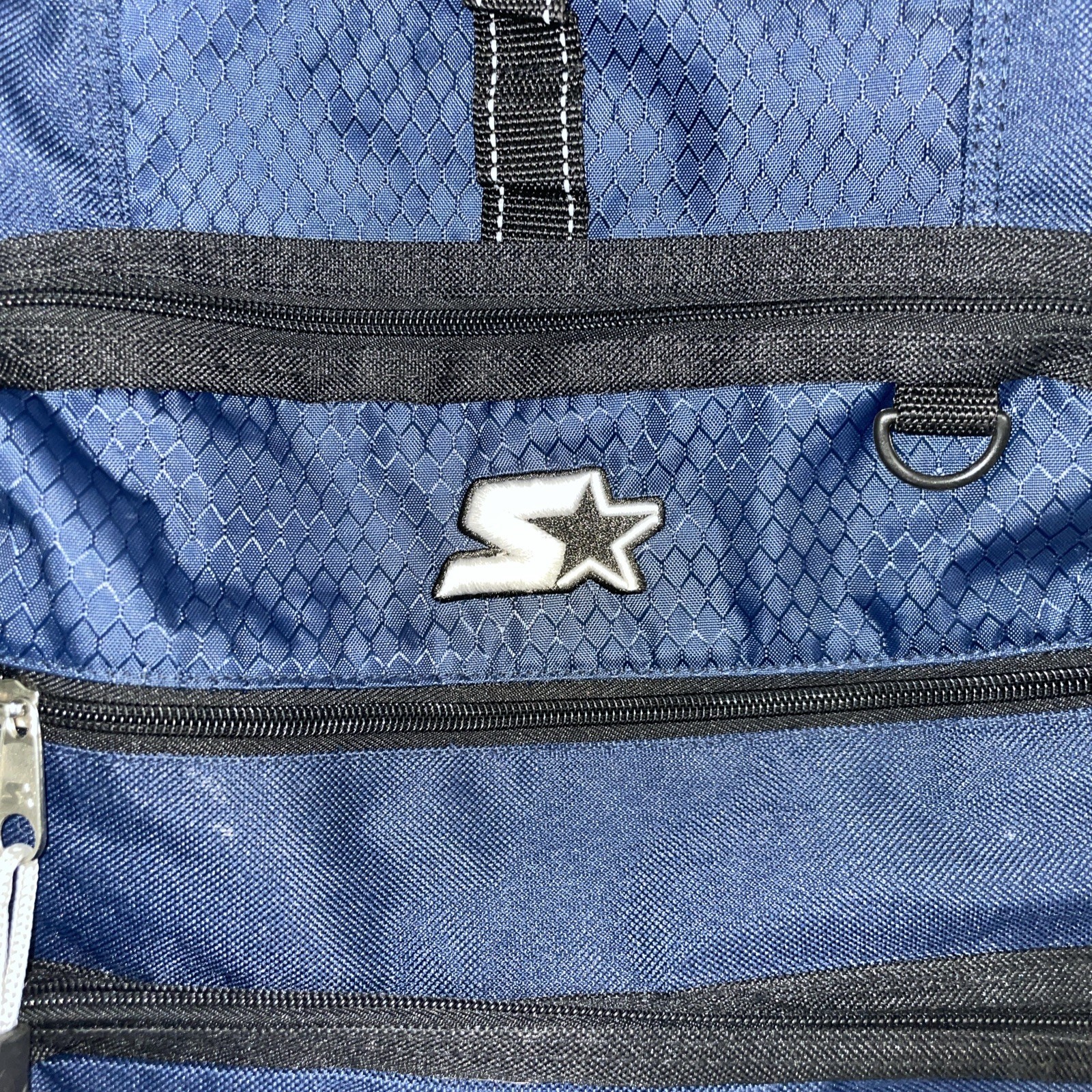 Vtg Starter Brand Backpack 5-Pocket Urban Traveler LARGE BLACK BLUE