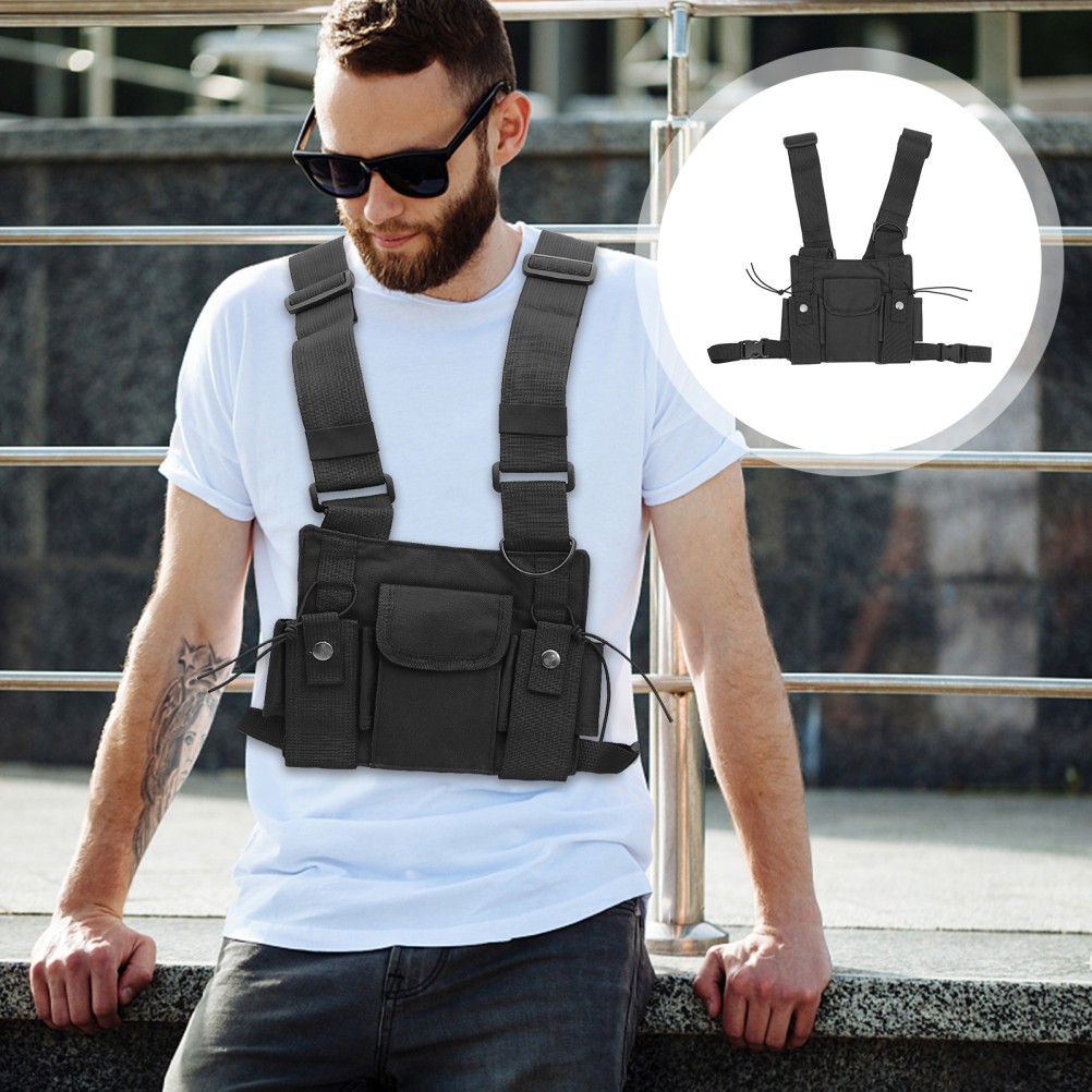 Professional Radio Safety Vest Radio Case Chest Bag for Women Men