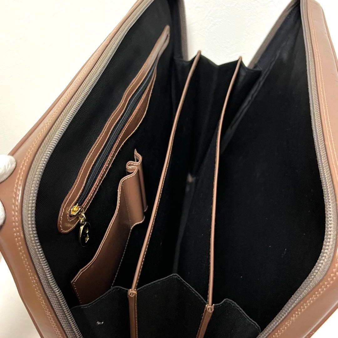 GIANFRANCO LOTTI Business Bag Briefcase Handbag Leather in Brown USED Good Cond