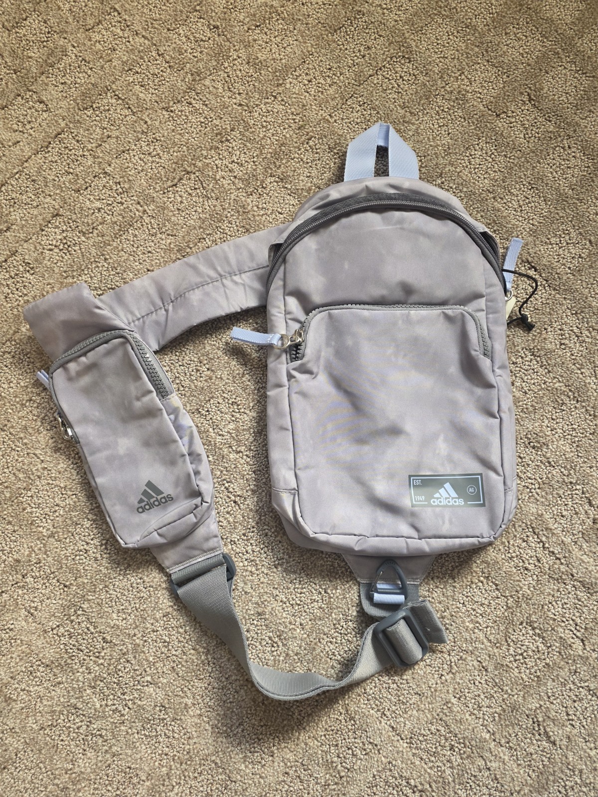 Adidas Unisex Essentials 2 Sling Crossbody Bag Stone Gray Bluish