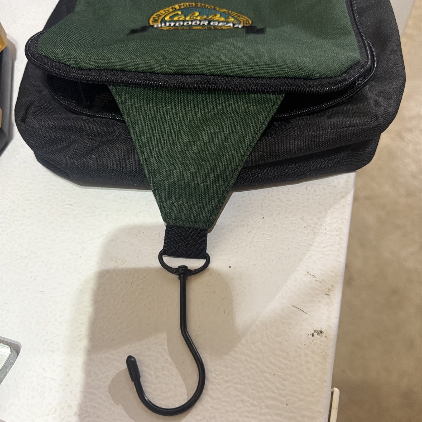 Vintage CABELA’S Nylon Toiletry Bag Kit Hanging Organizer Green/Black