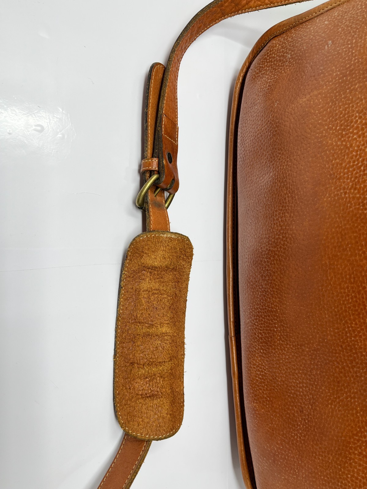 Vtg LEVENGER Leather Messenger Briefcase Laptop Bag Made In England British Tan