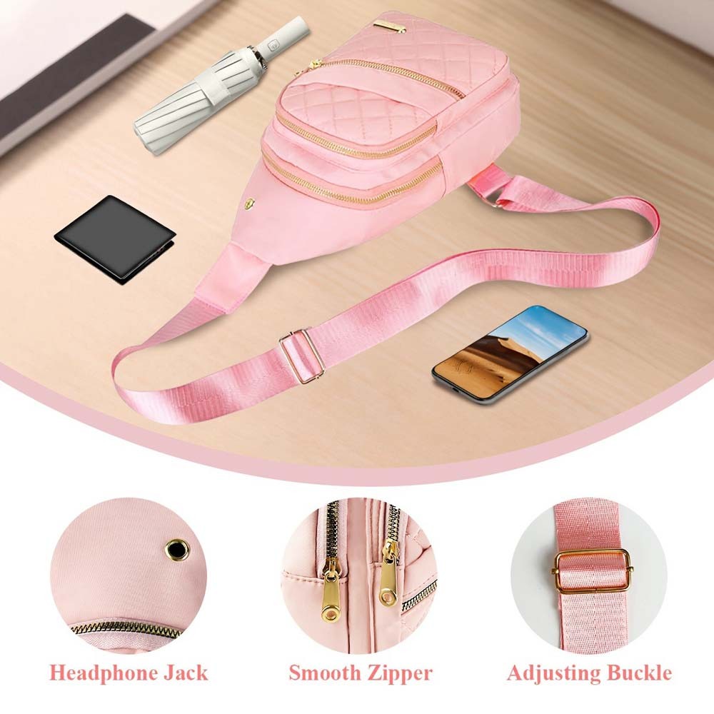 Versatile Multi-Pocket Wear-Resistant Quilted Sling Backpack Crossbody Chest Bag