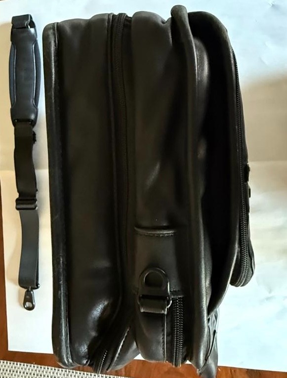 96531DH Tumi Alpha 2 T-Pass Organizer Briefcase in Black Napa Leather Laptop Bag