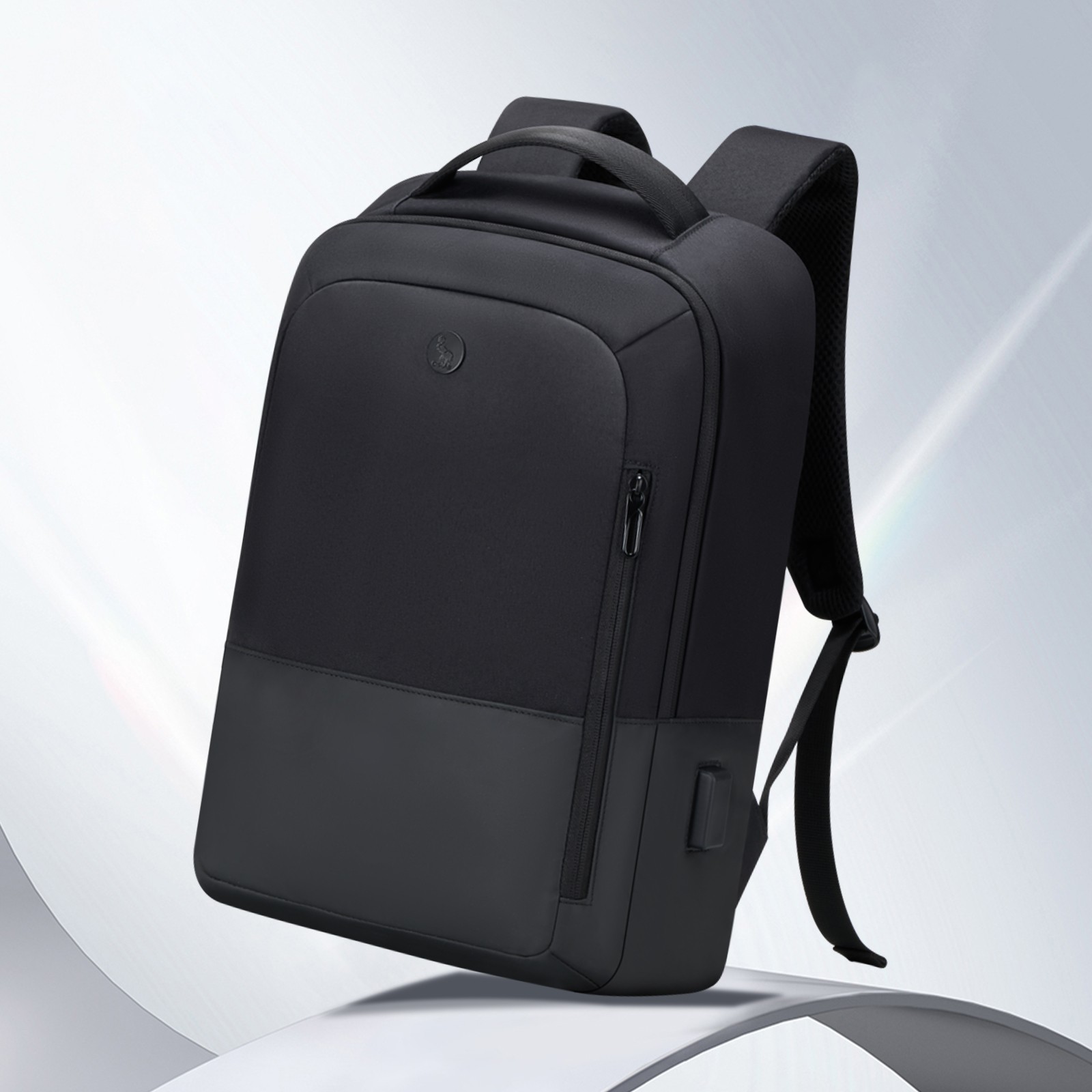 OIWAS Men Classic Backpack Waterproof 15.6″ Laptop Backpack Black with USB Port