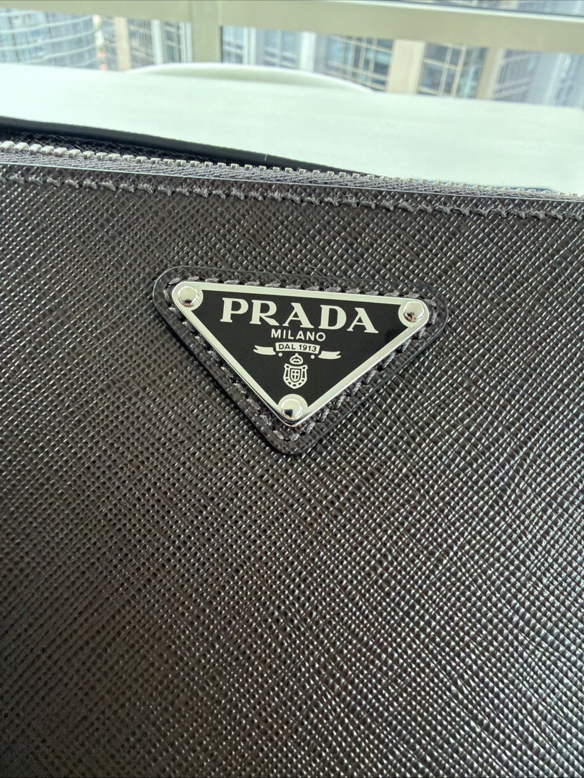 PRADA Medium Brique Bag – Coffee Saffiano Leather