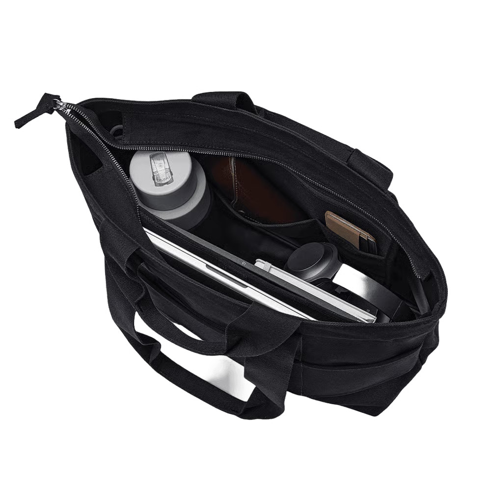 NWT JULY Everyday Large Tote – Black Canvas Bag 16.1″ W x 11.8″ H x 6.5″ D $155
