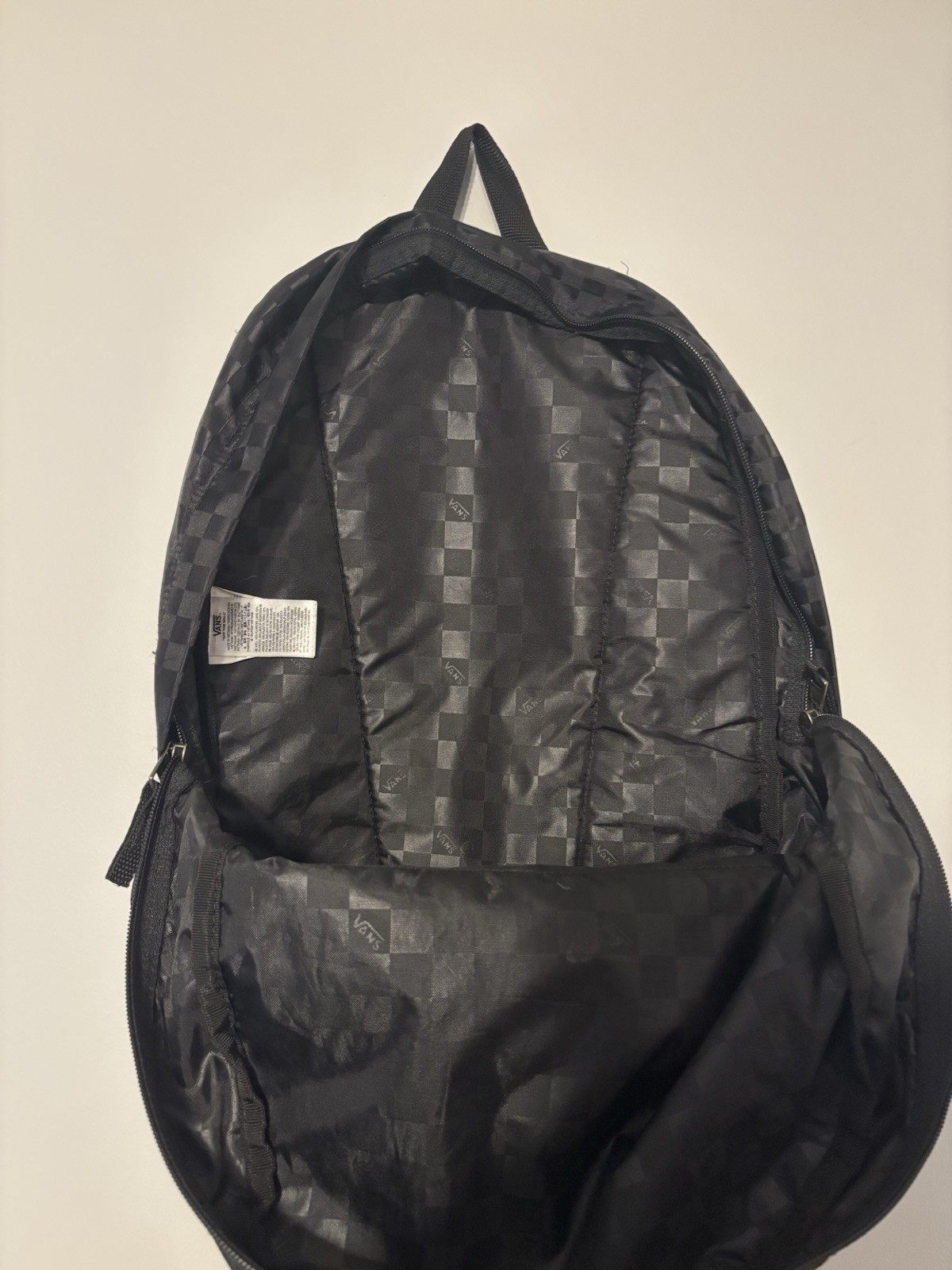 Vans Off The Wall Black & Grey Checkered Backpack Standard Size