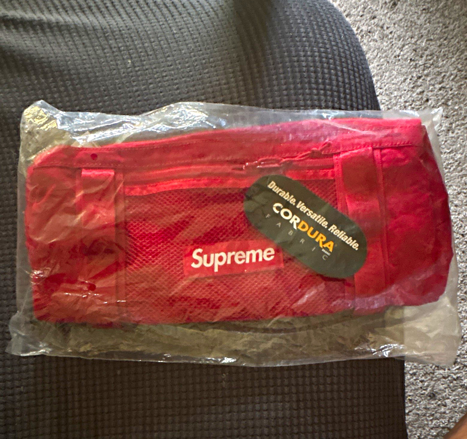 Supreme Mini Duffle Bag Red Solid Zip Adjustable Shoulder Strap Unisex