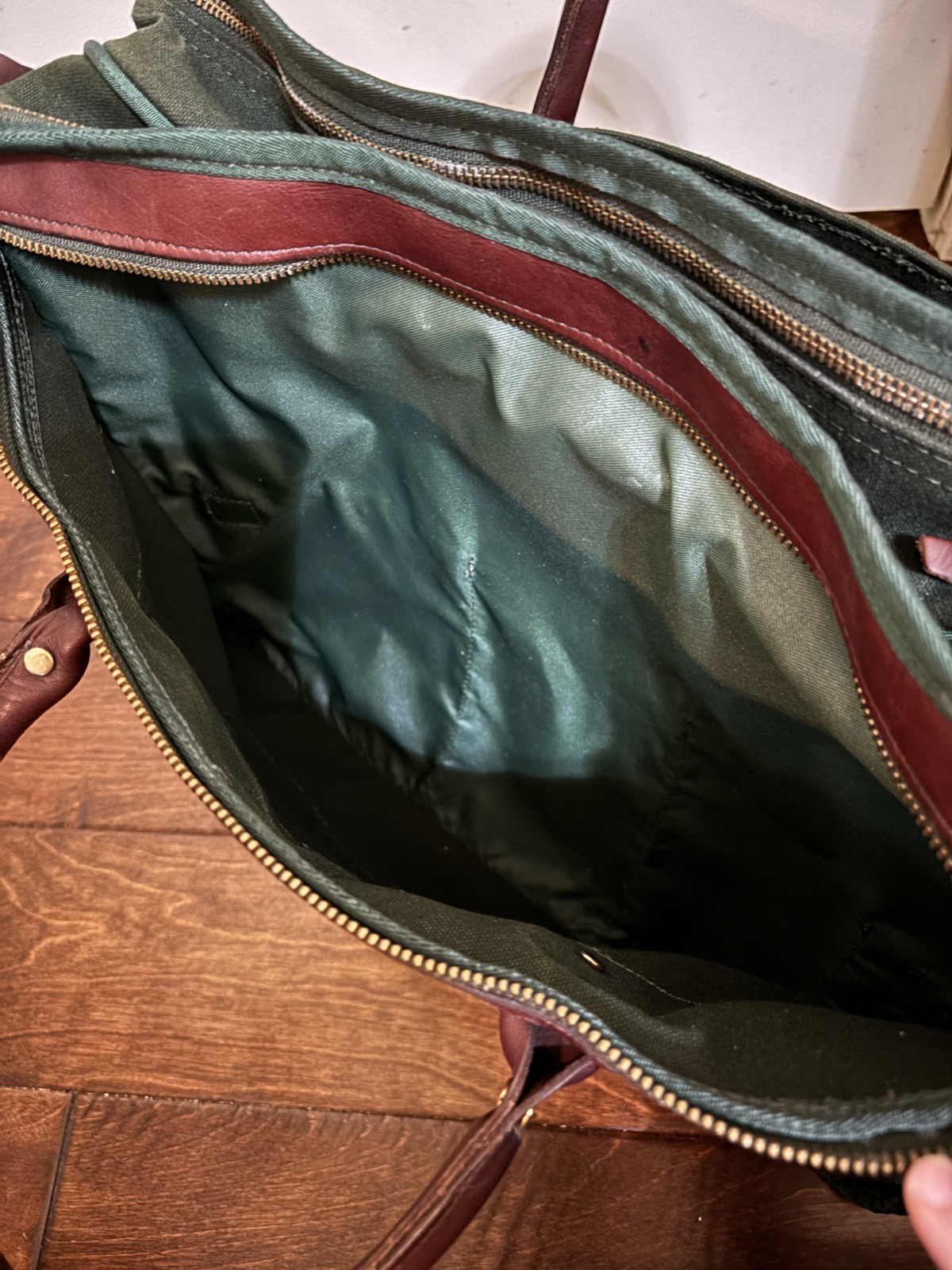 Orvis Battenkill Green Canvas Leather Briefcase/Messenger Bag