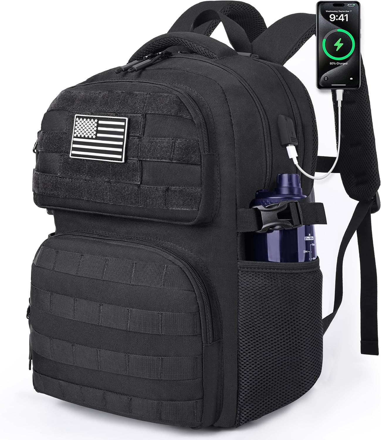 17-Inch Tactical Laptop Backpack with USB Charger – Flight Approved Carry-On